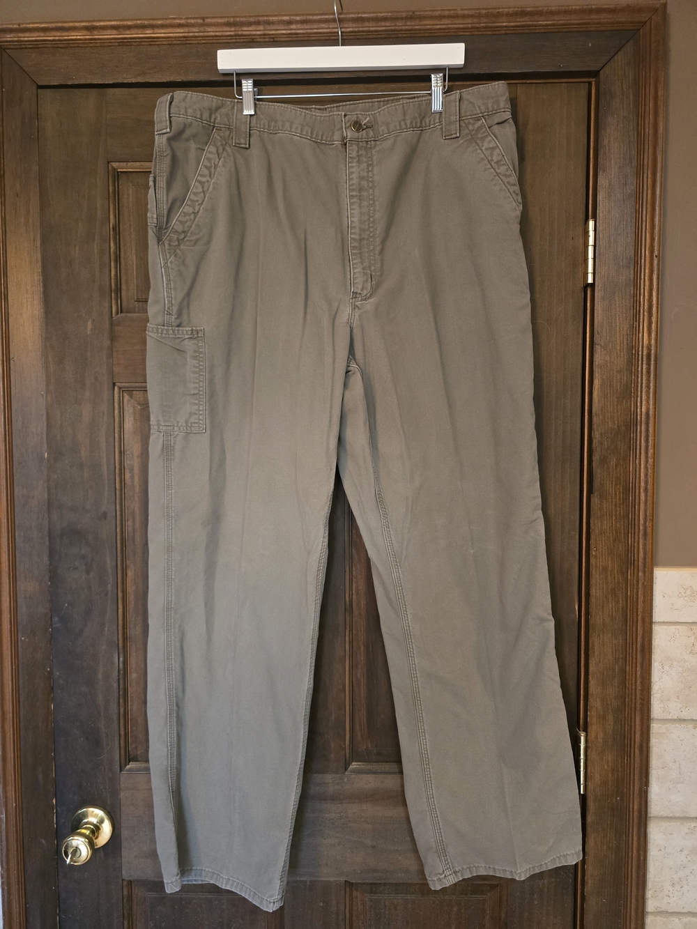 O Carhartt Olive Tan Cargo Work Pants 42/34